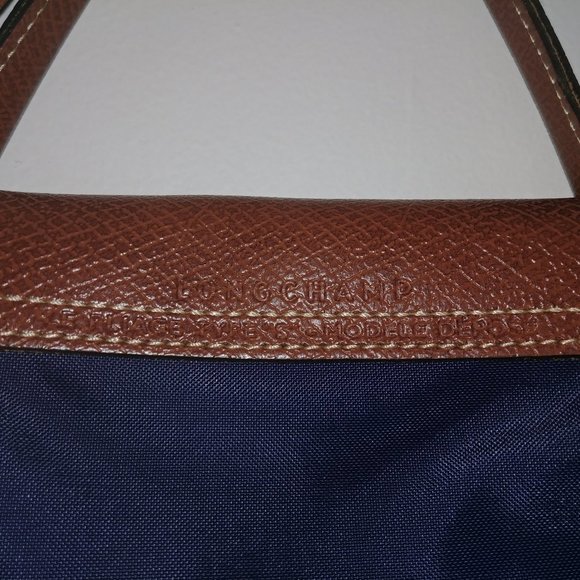 Authentic Longchamp Le Pliage small handbag Navy - Picture 9 of 11
